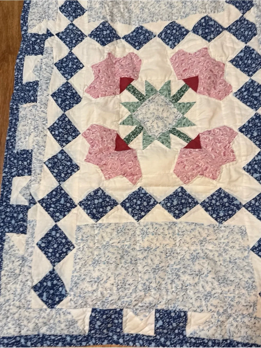 Vintage quilt pillowcase